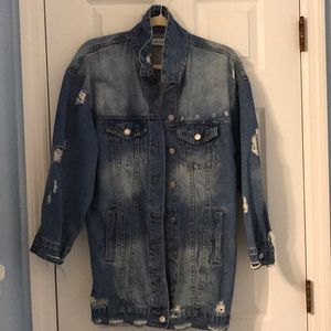 Oversized Distressed Denim Jacket